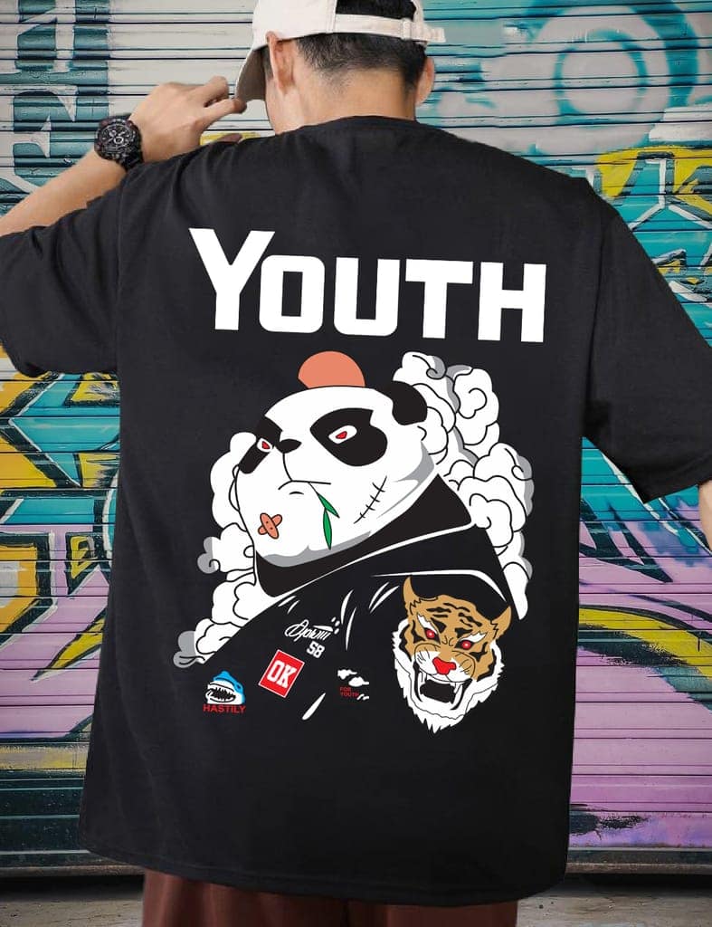 Scott Fincher Youth Culture Panda T-Shirt* Panda and Tiger T-Shirt : AA(ARN)BLACK_28
