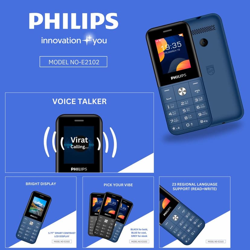 Philips E2102 Keypad Mobile Phone view 5
