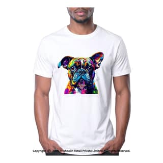 Trishoolin "Colourful Dog..." Abstract Theme Graphic T-Shirt (Design 10292MB) | Cotton Regular Fit Crew Neck Tee | Pack of 1