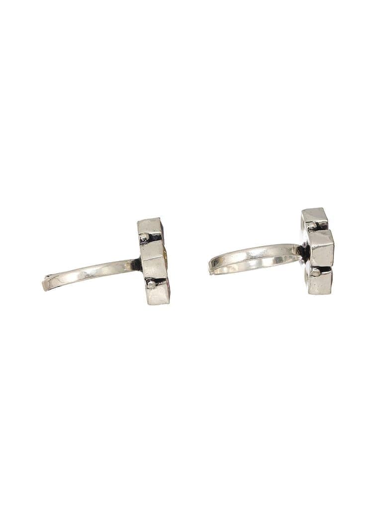 Silver Plated Multi Stone square Toe Ring view 5