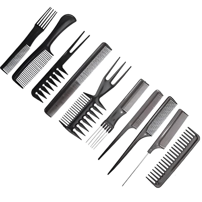 10 Pack Professional Hairdressing Combs Set, Anti-Static Hair Comb for Salon Hair Styling, Hair Coloring, Teasing, Cutting, Foiling, Highlighting, Detangling, Backcombing view 4