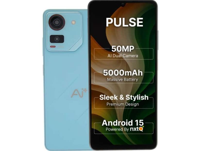 Ai+ Pulse Smartphone, 4GB RAM, 64GB Storage - Blue