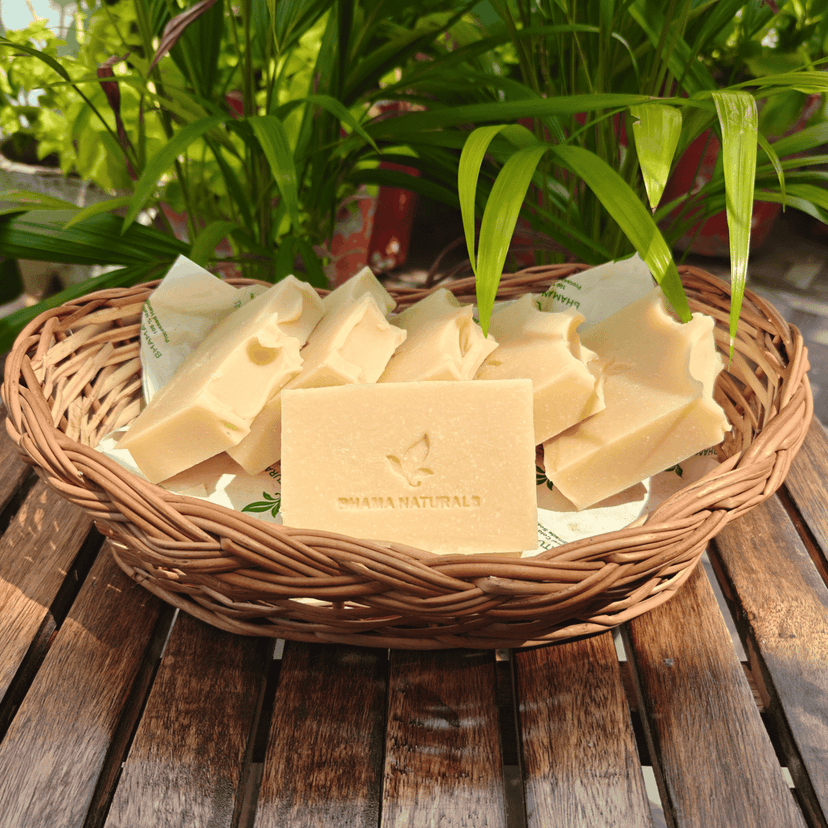 Bhama Naturals Goat Milk Soap 100g | 100% Handmade Cold Processed Bath Soap with Fresh Goat Milk, Shea Butter, Mango Butter & Kokum Butter | Moisturizing & Nourishing Soap for Soft, Smooth Skin view 2