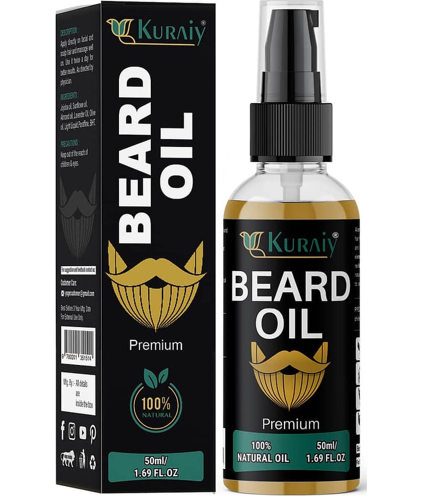 KURAIY Beard Growth Oil for Men For Better Beard Growth With Thicker Beard (50 ml)