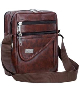 Raylan Brown Textured Messenger Bag
