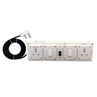 INDRICO? Extension Board with Individual Switch (2+2) 20 AMP 1.5 mm 3 core Copper Wire New (White)