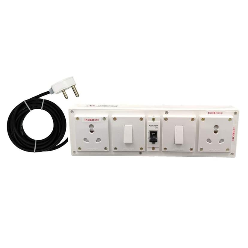 INDRICO? Extension Board with Individual Switch (2+2) 20 AMP 1.5 mm 3 core Copper Wire New (White)