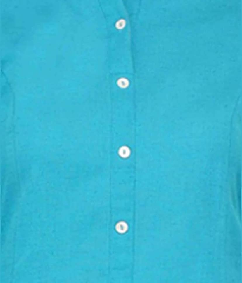 Pistaa - Turquoise Cotton Women's Front Slit Kurti ( Pack of 1 ) view 2