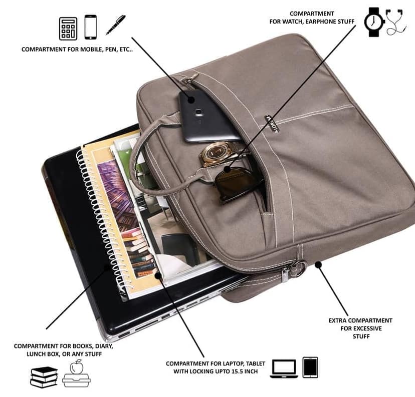 LOREM 10L Faux Leather Messenger Bag For Men & Women-UF view 5
