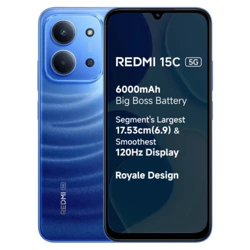 REDMI 15C (Moonlight Blue, 4GB RAM, 128GB Storage)