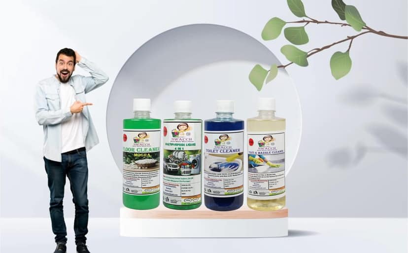 Home Care Combo Floor Cleaner Mogra, Multipurpose Liquid, Toilet Cleaner & Tiles & Marble Cleaner (500ml) (Pack of 4)