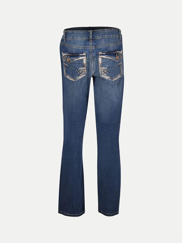 Women Light Blue Denim casual Pant view 4