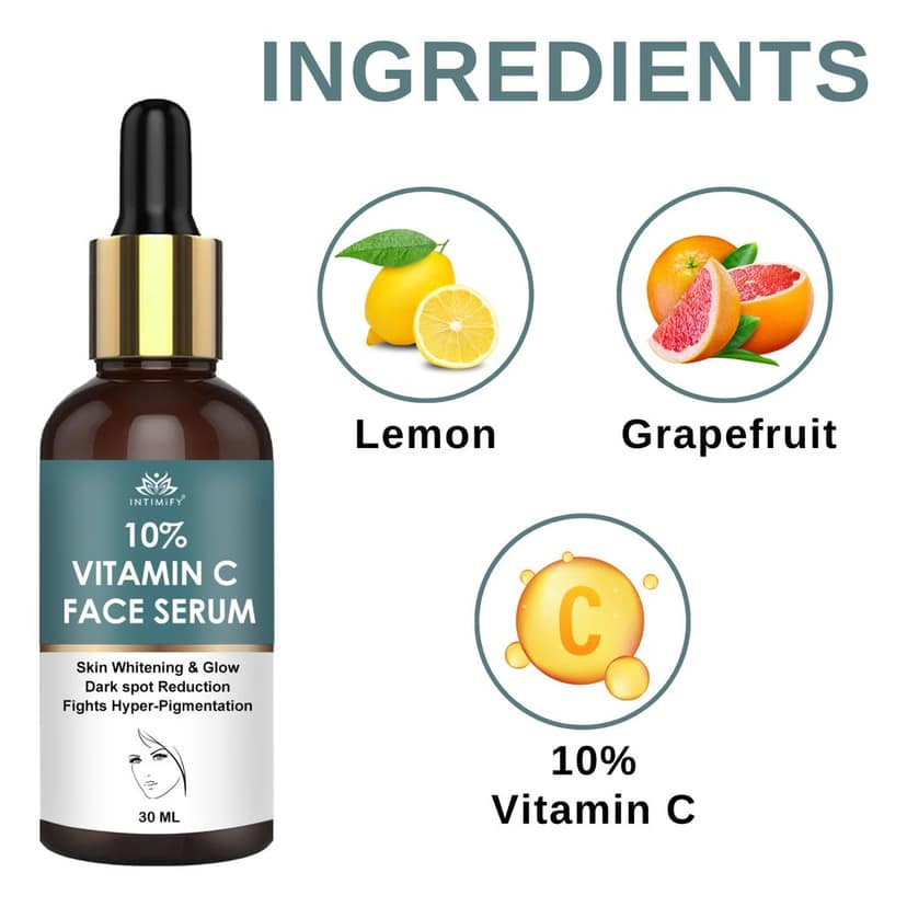 Intimify 10% Vitamin C Serum, anti acne serum, face serum, skin brightening serum, 30 ml view 3