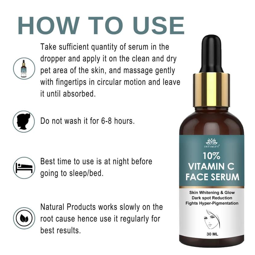 Intimify 10% Vitamin C Serum, anti acne serum, face serum, skin brightening serum, 30 ml view 5
