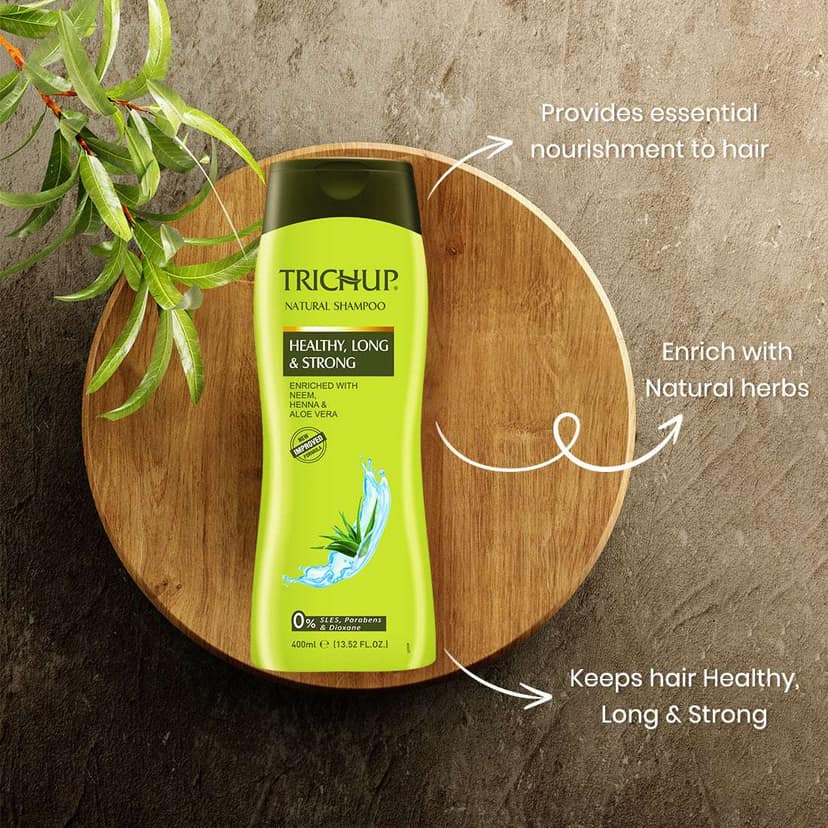 Trichup Healthy Long & Strong Natural Shampoo 400 ml – Aloe Vera & Neem Herbal Hair Care view 3