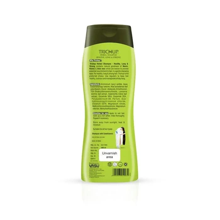 Trichup Healthy Long & Strong Natural Shampoo 400 ml – Aloe Vera & Neem Herbal Hair Care view 4