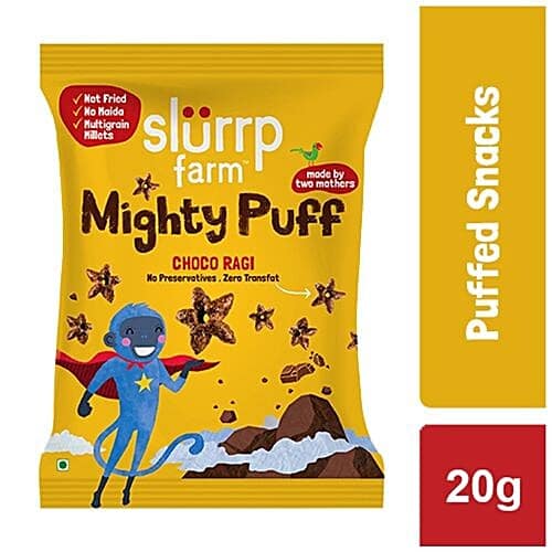 Slurrp Farm Mighty Puff - Choco Ragi, 20 g Pouch