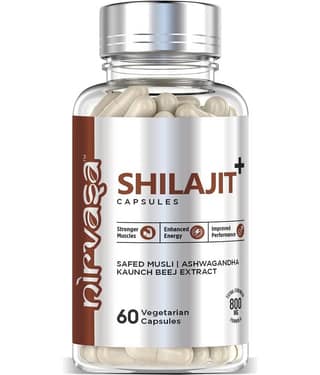 Nirvasa Pure Shilajit Capsule Safed Mulsi, Aswagandha And Kaunch Beej Extract(1 X 60 Capsules)