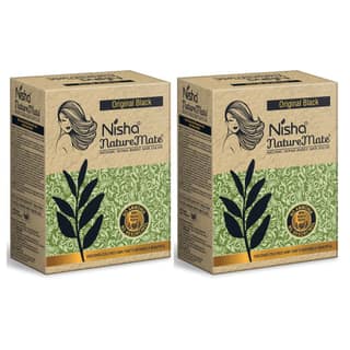 Nisha Nature Mate Henna Based Hair Colour Original Black 60gm Pack of 2, No Ammonia, No Resorcinol, 100% Grey Coverage