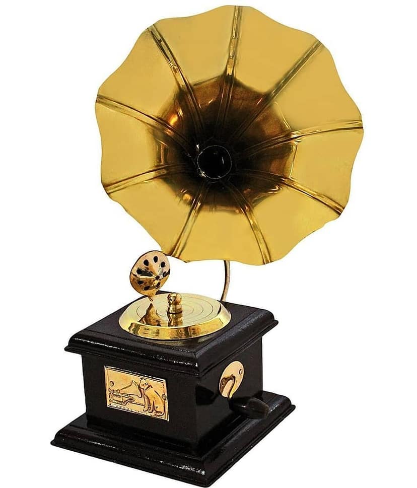 Fashion Bizz Antique Handmade Dummy Gramophone Decorative Showpiece - 23 cm