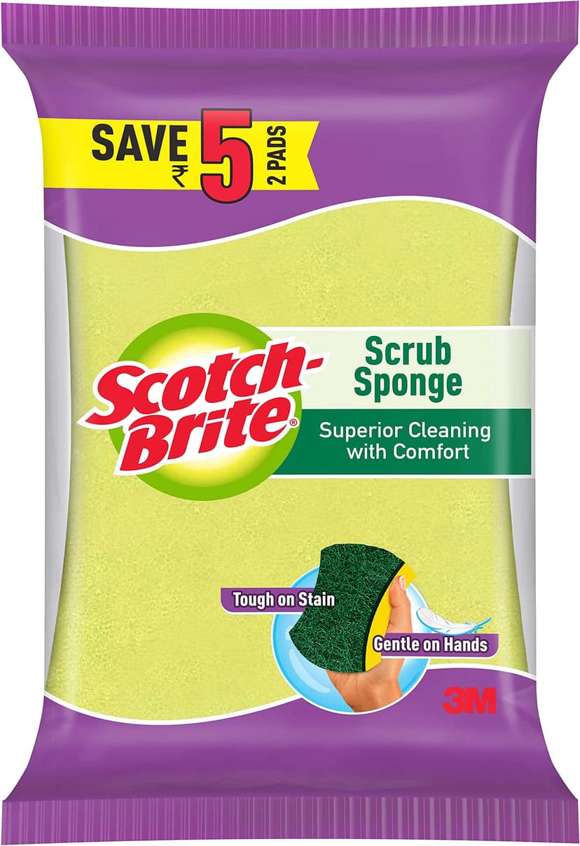 Scotch Brite Scrub Sponge 10 X 6 cm 2 Units