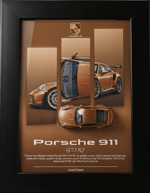 Porsche 911 GT3 RS Die Cast Car Frame