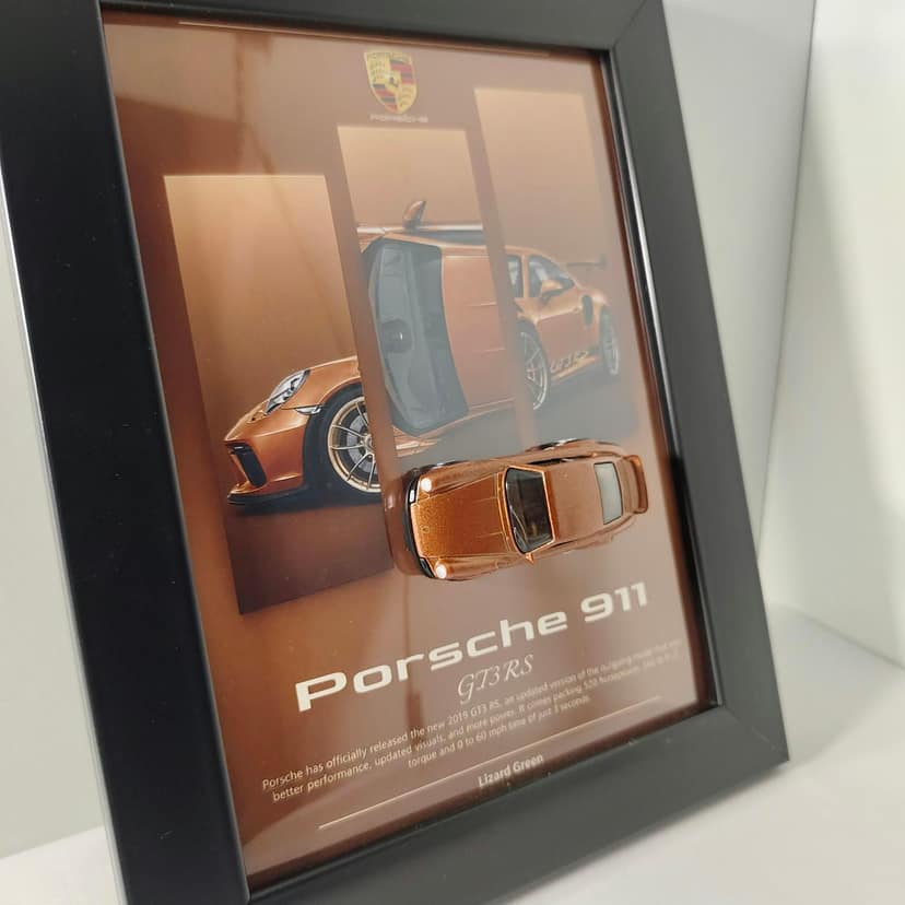 Porsche 911 GT3 RS Die Cast Car Frame view 3
