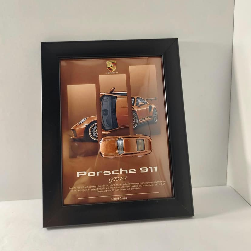 Porsche 911 GT3 RS Die Cast Car Frame view 4
