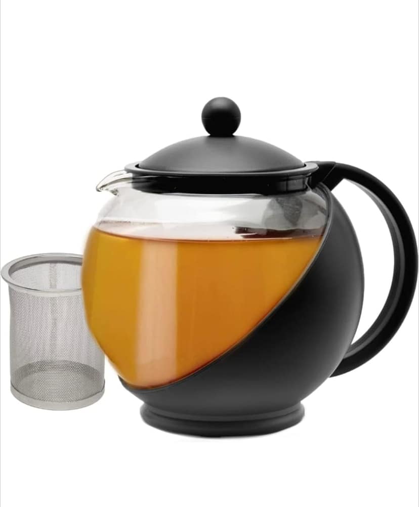 Glass teapot Kettle Teapot with Stainless Steel Infuser, Glass Teapot for Loose Leaf Tea, Blooming Tea, and Herbal