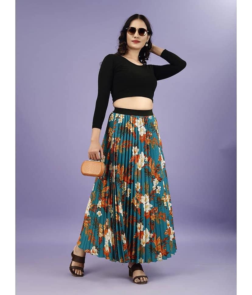 ZWERLON Orange Crepe Women's A-Line Skirt ( Pack of 1 )