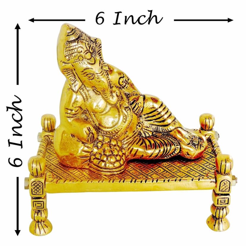 Aluminium Showpiece Bed Ganesh Statue (ASMAS445 G) view 2