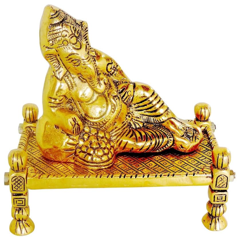 Aluminium Showpiece Bed Ganesh Statue (ASMAS445 G) view 3