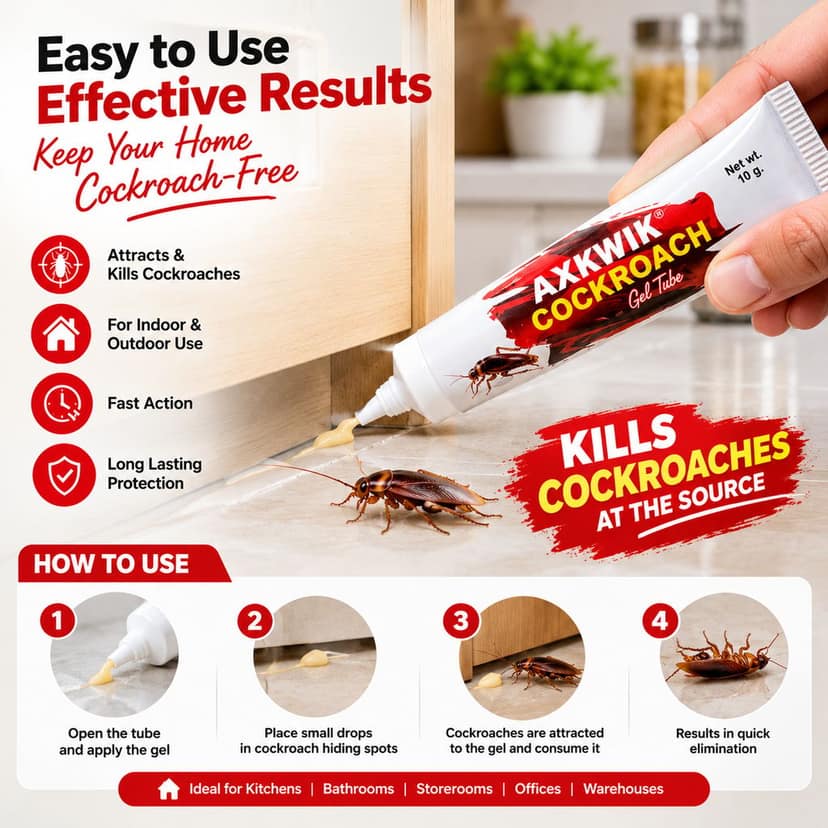 Ultimate Cockroach Killer Gel | Powerful Cockroach Eliminator Gel for Home Office Kitchen Pack Of 2 view 2