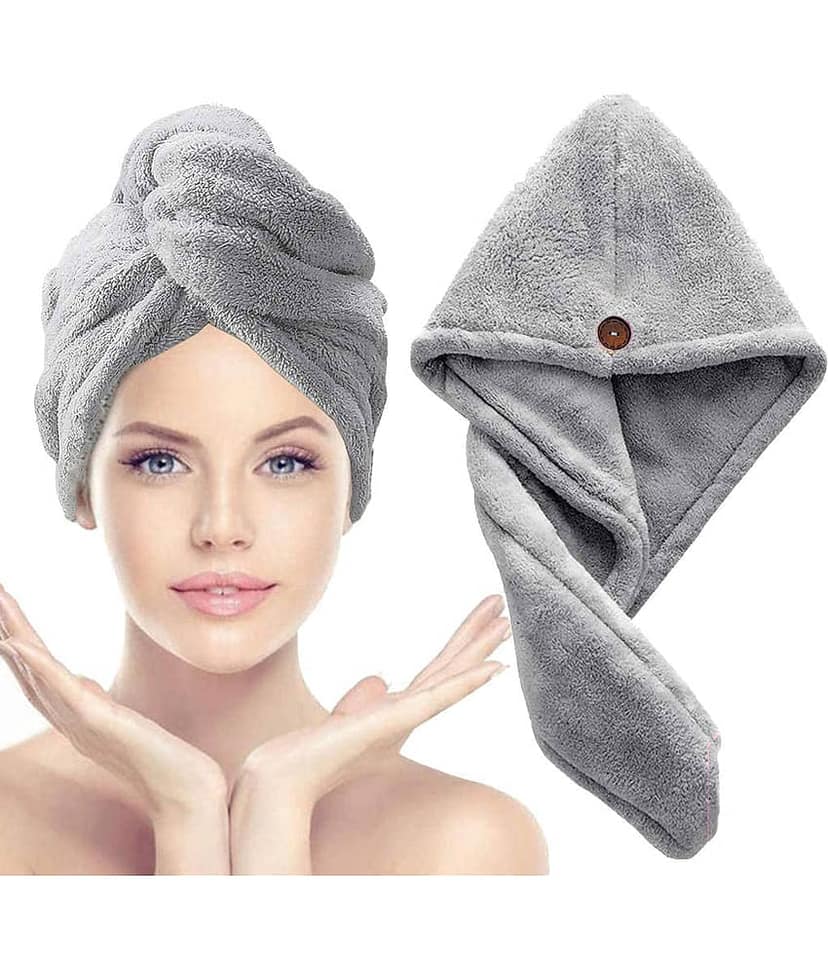 Midastra Black Hair Towel Wrap ( Pack of 1 )