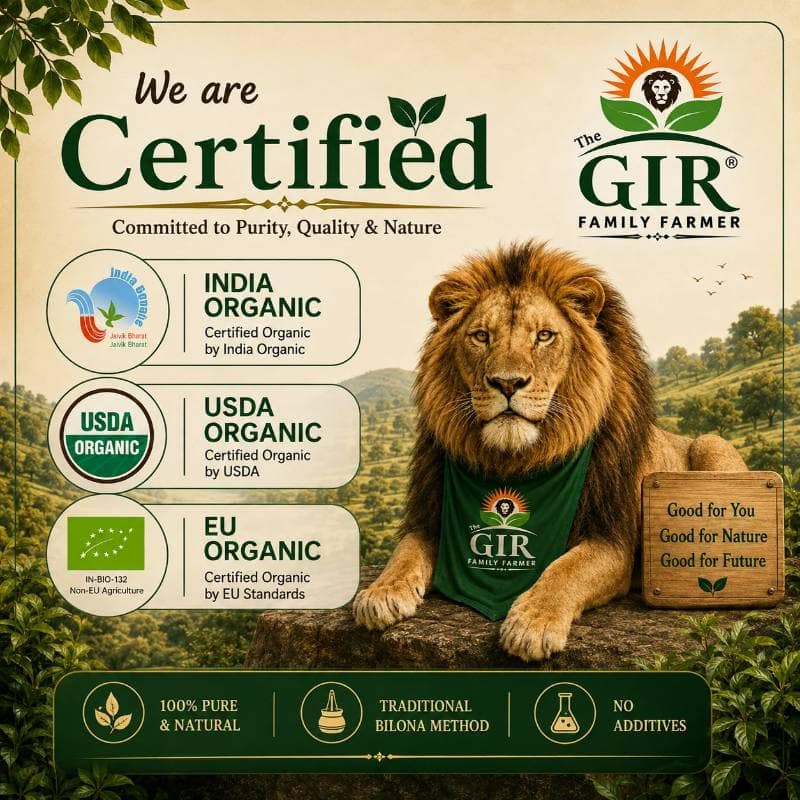 The Gir Family Farmer Organic A2 Cow Ghee (1 L) | Traditional Bilona Method | Pure & Wholesome Cooking view 7