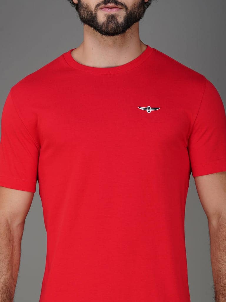 Men's Casual Cotton Jersey Tee Red view 4