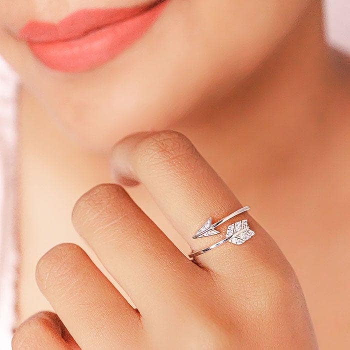 Silver Karmic Arrow Ring view 2