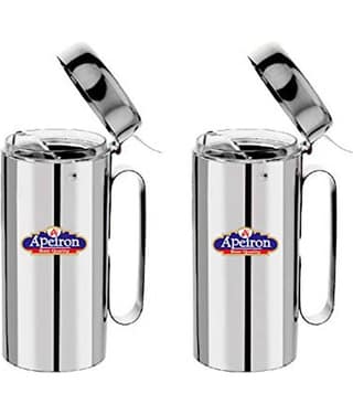 APEIRON Oil can Dispenser Steel Oil Container/Dispenser Set of 2 1250 mL