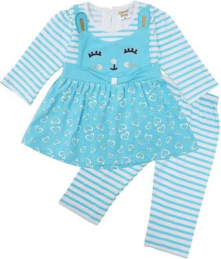 NammaBaby Baby Girls Cotton Blend Dresses ( Multi )