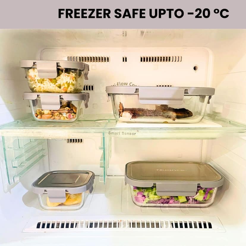Nuance Glass Container With 304 Grade Stainless Steel Lid 1000 ml Set of 3 view 2