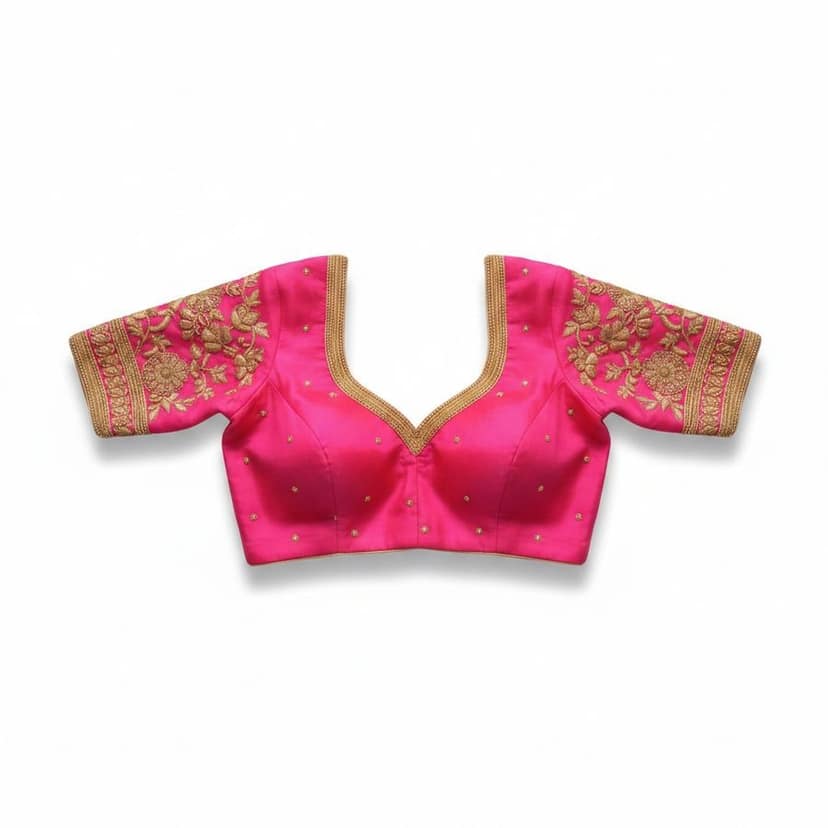 Pink Embroidered Ethnic Blouse