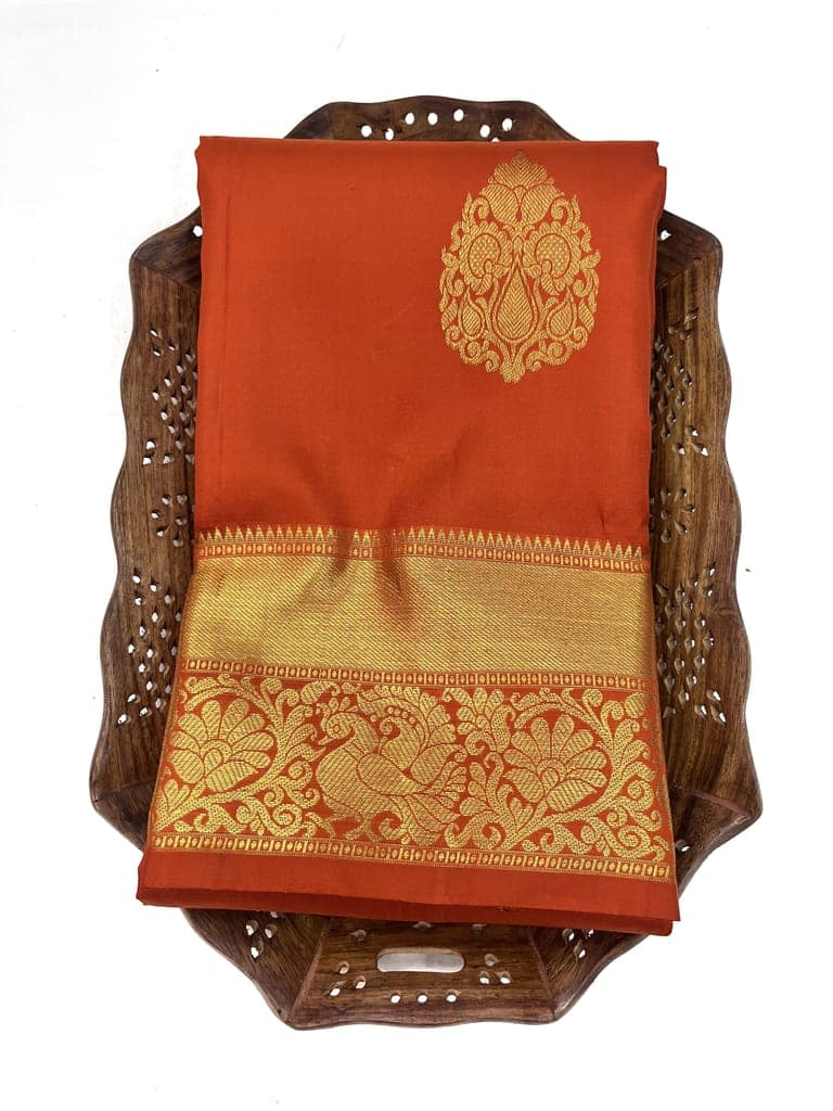 Light Red Color Pure Kanjivaram Silk Saree