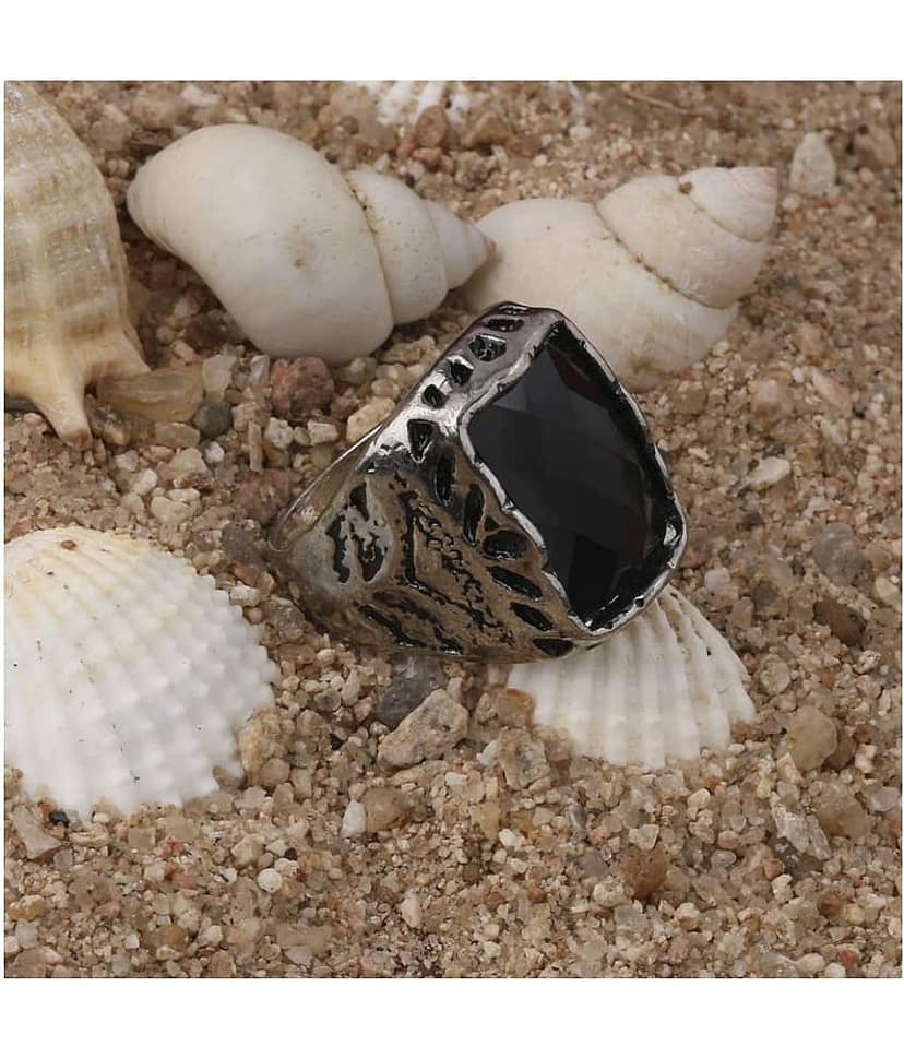 SILVER SHINE Silver Plated Designer Fancy look Ring For Men Boys view 2