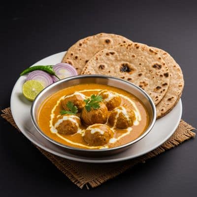 Malai Kofta + Plain Roti 4Pc