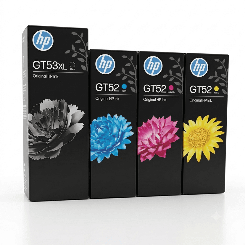 HP GT53XL set of 4 colors Black cyan yellow magenta Original Ink Bottle (1VV21AA) view 3