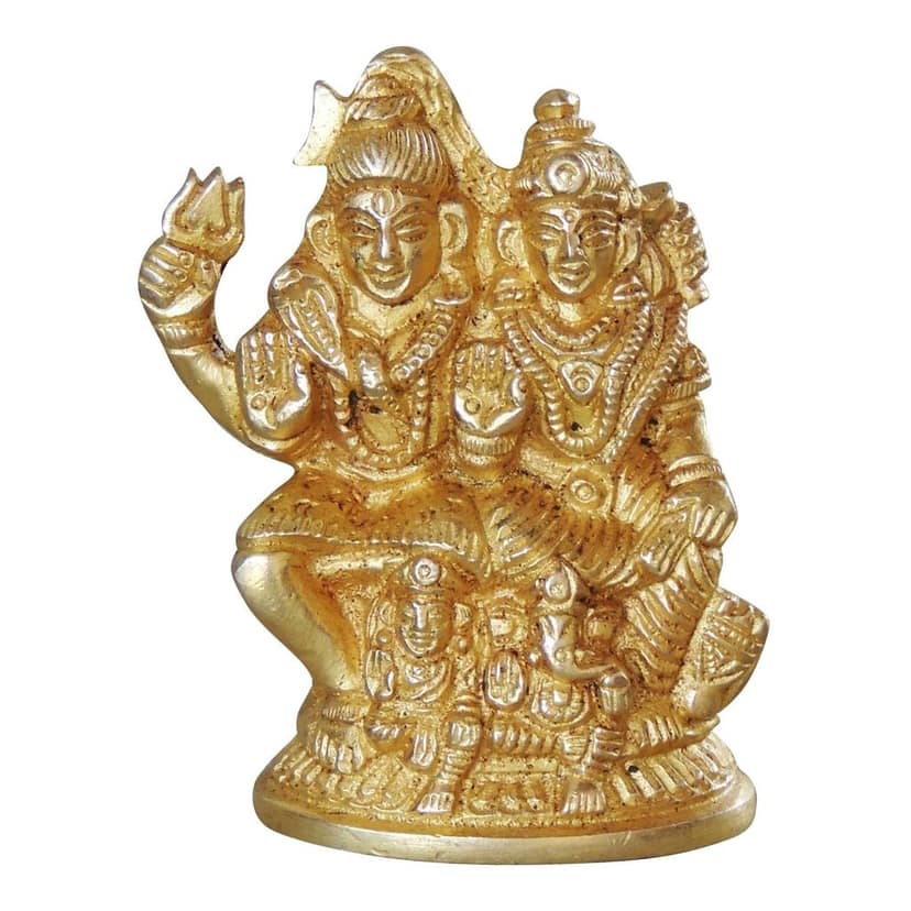 Brass Shiv Parivar Statue - Handcrafted Religious Home Decor, Height : 2.5 Inch (BSMAS1045 D) view 2