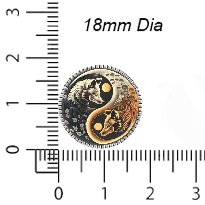 The Smart Buttons - Shirt Button Cover Cufflinks for Men - Wolf Ying-Yang view 6
