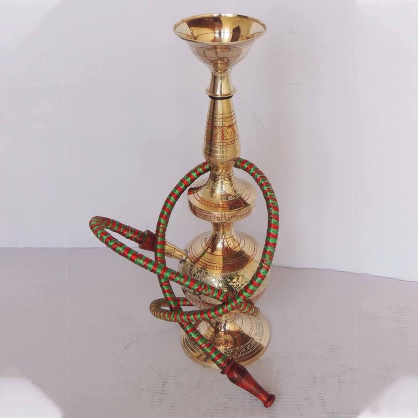 Brass Hookah | Traditional Metal Smoking Decor, Height : 14 Inch (FMAS432 A) view 2