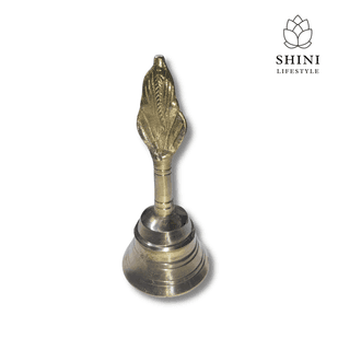 SHINI LIFESTYLE Brass pooja bell, heavy gauge, peetal mandir ghanti for pooja 13cm