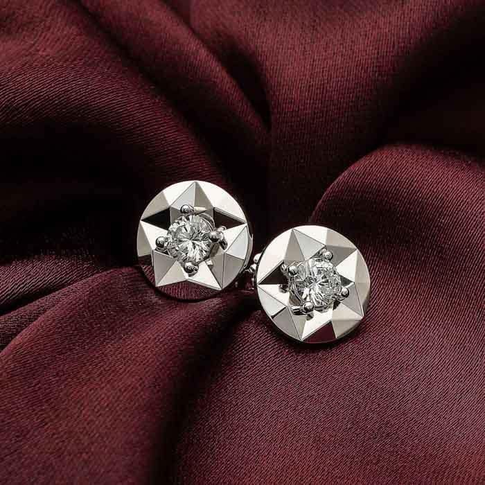 Silver Gemisphere Earrings view 3